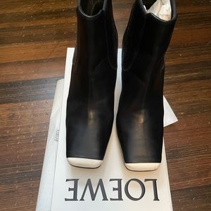 LOEWE Black and White Ankle Boots